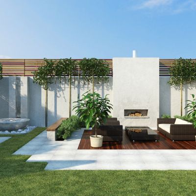 现代园林，园林景观，树木，花草灌木，景观小品，庭院小品，庭院景观