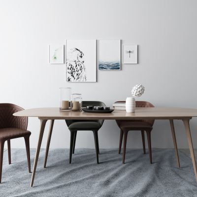 现代餐桌 挂画