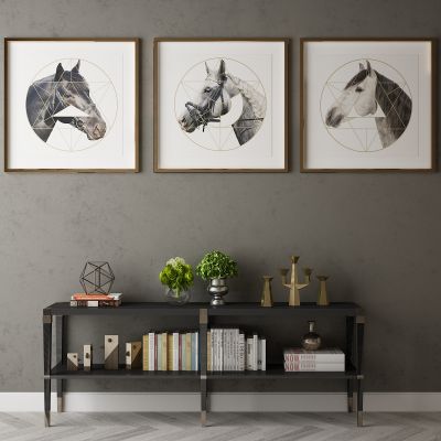 现代家居组合，饰品，沙发柜子挂画