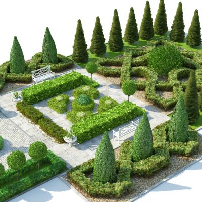 欧式园林，园林景观，园林灌木，人工灌木，园林植物