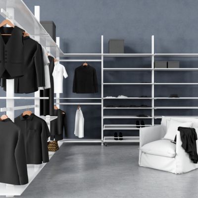 现代衣架，服装组合