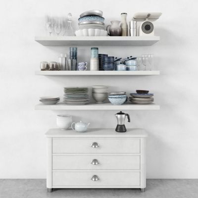 现代餐具组合，厨房摆件，厨卫器具，厨房器具