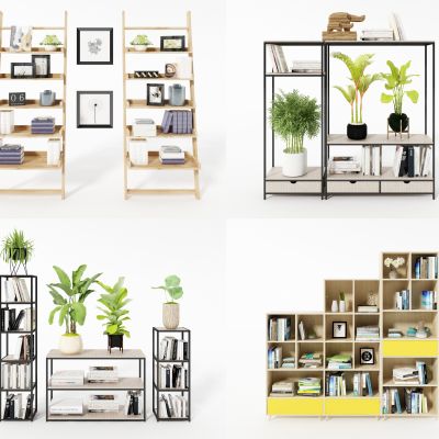 现代书柜，书架，边柜，墙柜，办公柜，装饰品，摆件