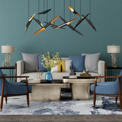 现代家居组合，饰品，沙发柜子挂画