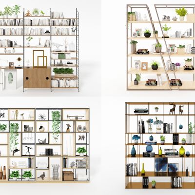 现代装饰架，置物架，书架，书柜，装饰品，摆件