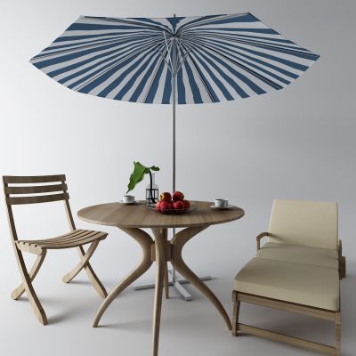 工业风户外桌 太阳伞