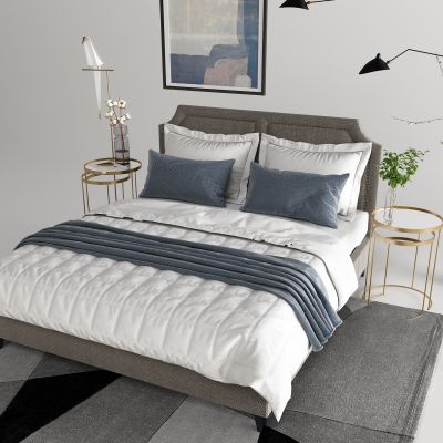 现代布艺床 双人床