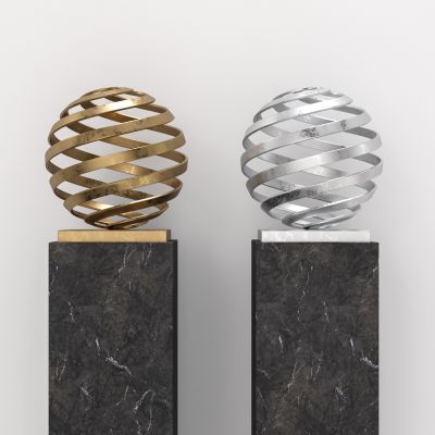 现代金属装饰球雕塑摆件