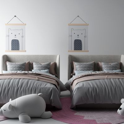 北欧布艺床 儿童床