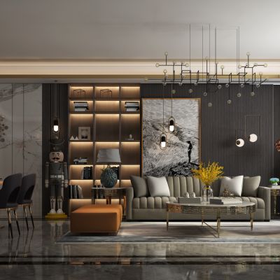 现代风格的客厅