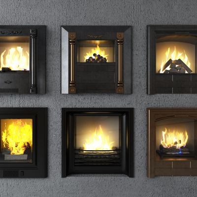 简欧壁炉 炉火
