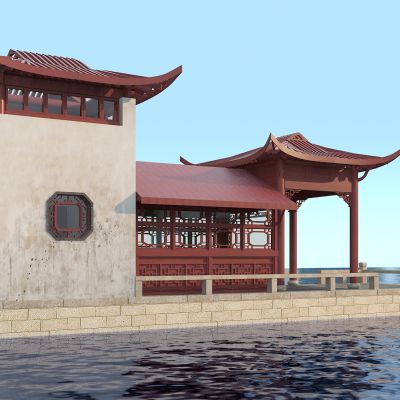 中式舫景观凉亭