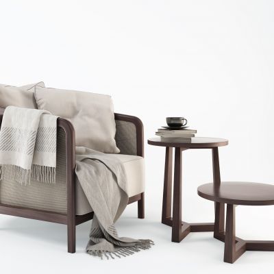 新中式单人沙发