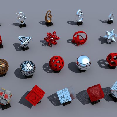 现代几何艺术雕塑摆件组合