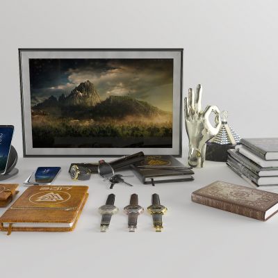 现代手机 手表 书本 无线充电器 钥匙