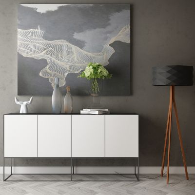 现代家居组合，饰品，沙发柜子挂画