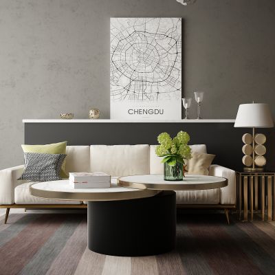 现代家居组合，饰品，沙发柜子挂画