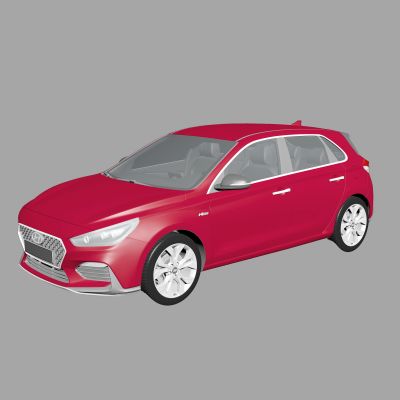 现代轿车 i30 2019版  红色 轮胎