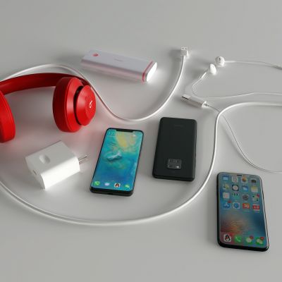 现代手机 数据线 耳机 充电宝