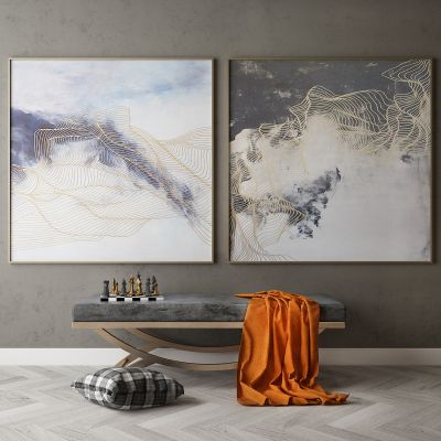 现代家居组合，饰品，沙发柜子挂画