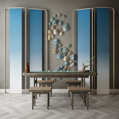 现代家居组合，饰品，沙发柜子挂画