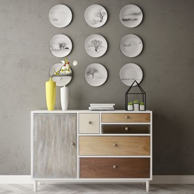 现代家居组合，饰品，沙发柜子挂画