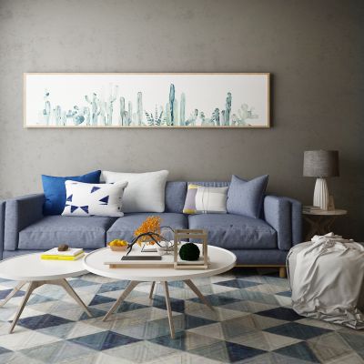 现代家居组合，饰品，沙发柜子挂画