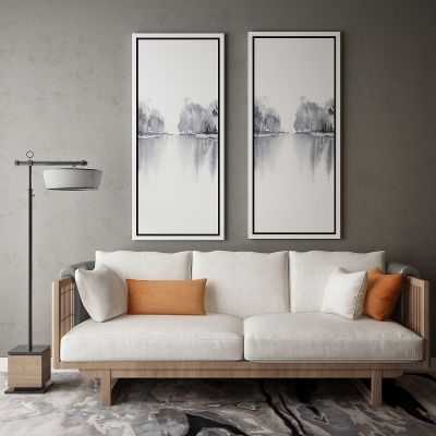 现代家居组合，饰品，沙发柜子挂画