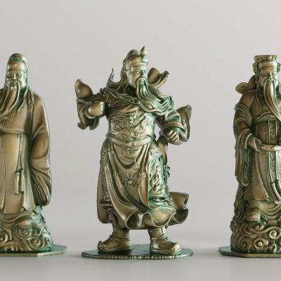 中式关羽雕塑 财神爷