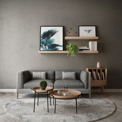 现代家居组合，饰品，沙发柜子挂画