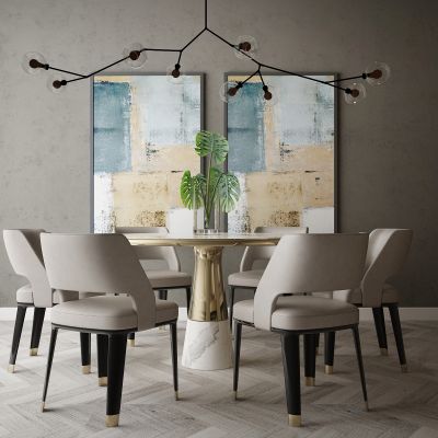 现代家居组合，饰品，沙发柜子挂画