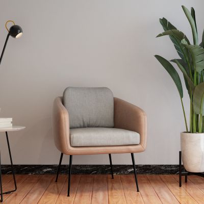 后现代休闲椅 盆栽 落地灯