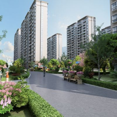 现代建筑动画 小区景观 园林景观 小区广场 儿童乐园