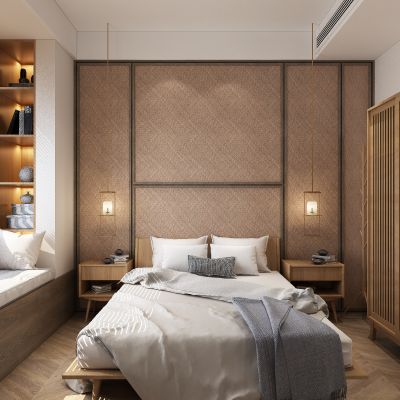 现代新中式卧室3D模型