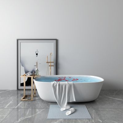 现代浴缸 毛巾