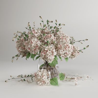 现代花瓶 花卉3D模型