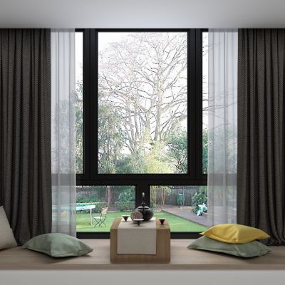 现代飘窗 窗户 抱枕