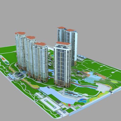 现代住宅项目 入口 大堂 高档小区入口 特写 场景