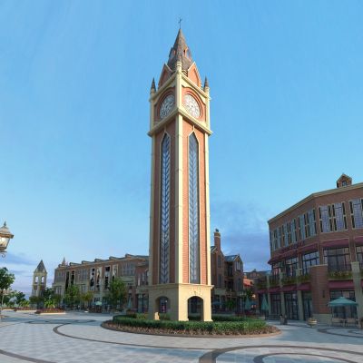 商业广场，商业街，钟楼，塔楼，商业小品，街道小品