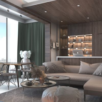 现代风格的客厅