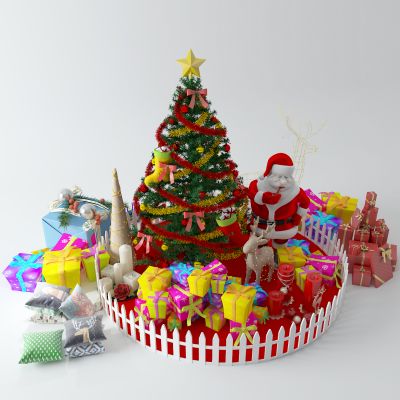 现代圣诞礼物 礼盒 抱枕