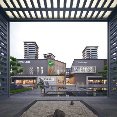 现代商业中心超写实商业街