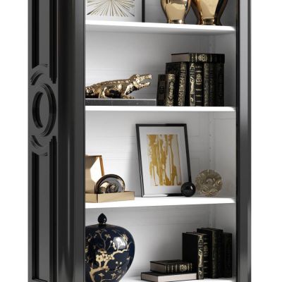 欧式黑色雕花展示柜