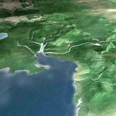 现代 山东版图 山东 鸟瞰 卫星图  