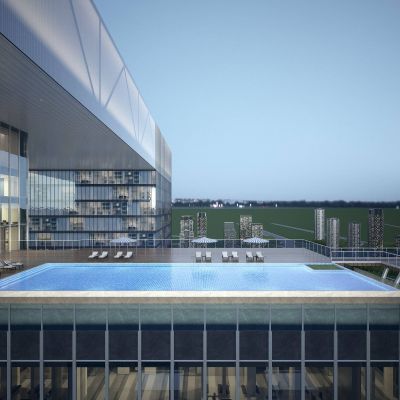 现代酒店屋顶泳池