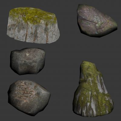 现代石头山体低模