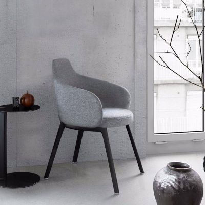 现代休闲椅边几摆件组合