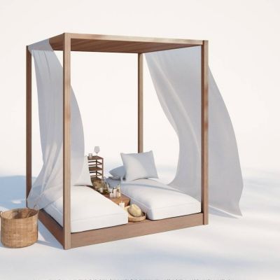 现代庭院桌子椅子架子