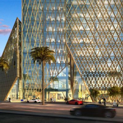 现代超写实国外酒店大堂酒店室外