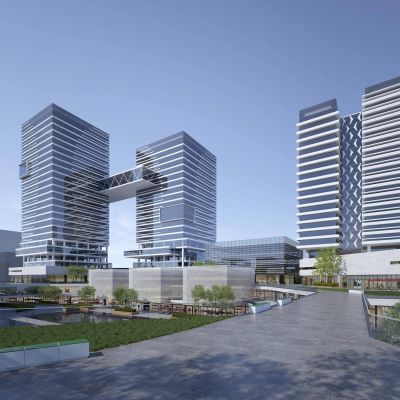 现代企业办公创业基地3D模型